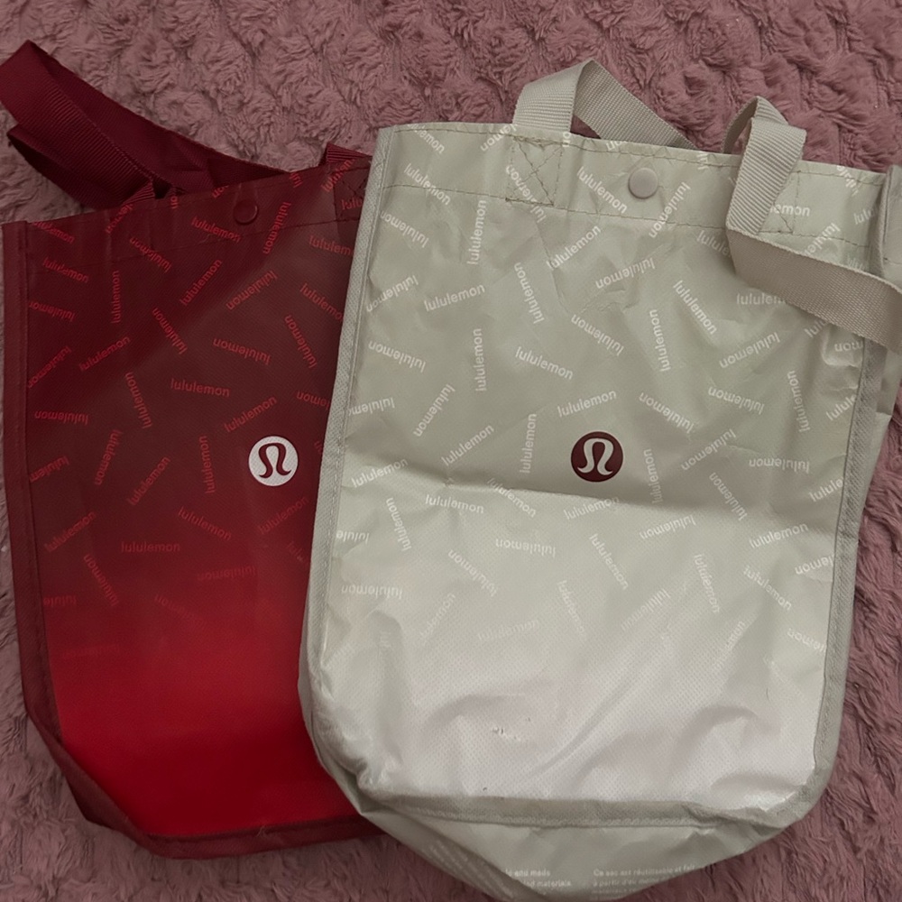 Lululemon Athletica Red and Cream Store Bags!